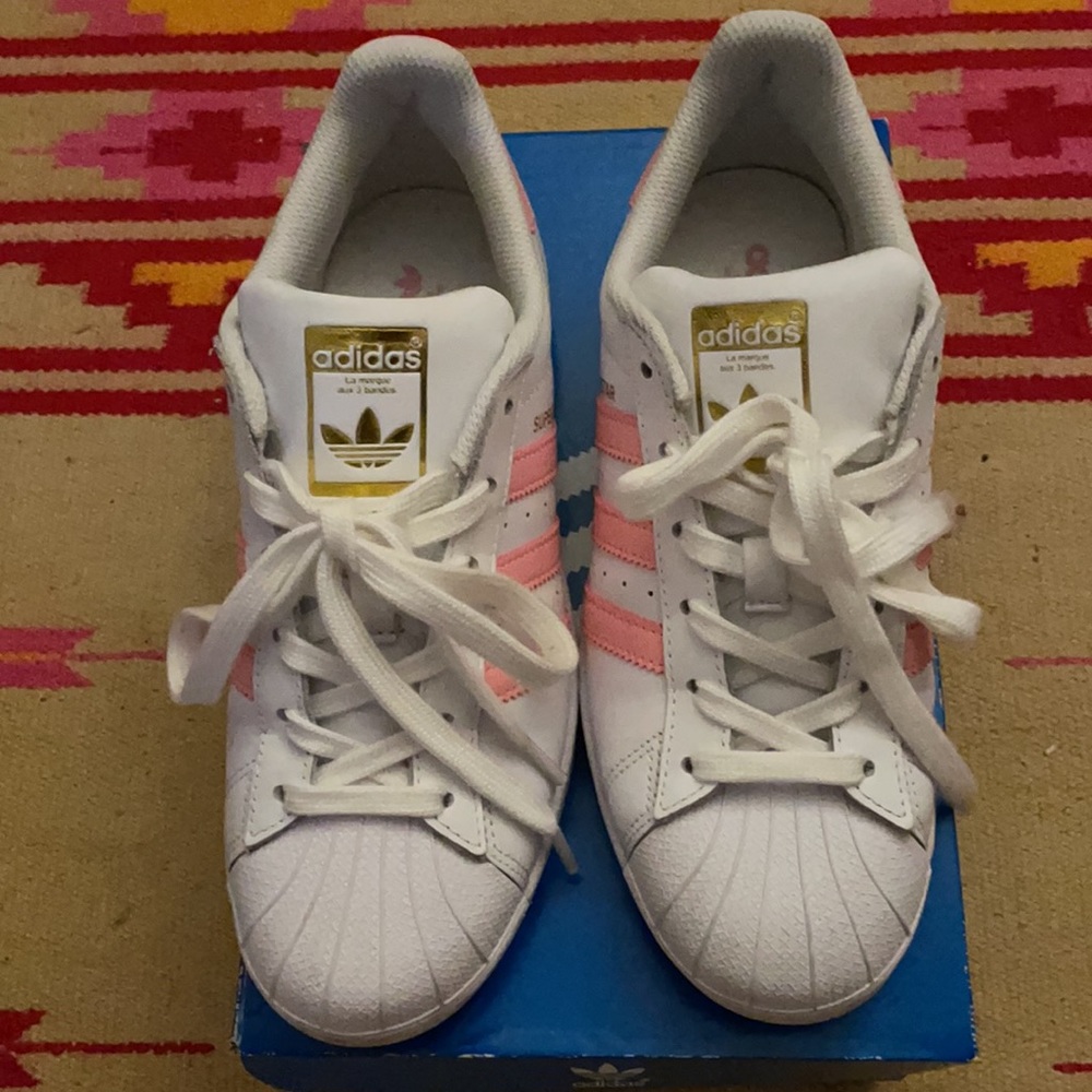 Adidas Superstar W Light Pink, White, Gold - 6